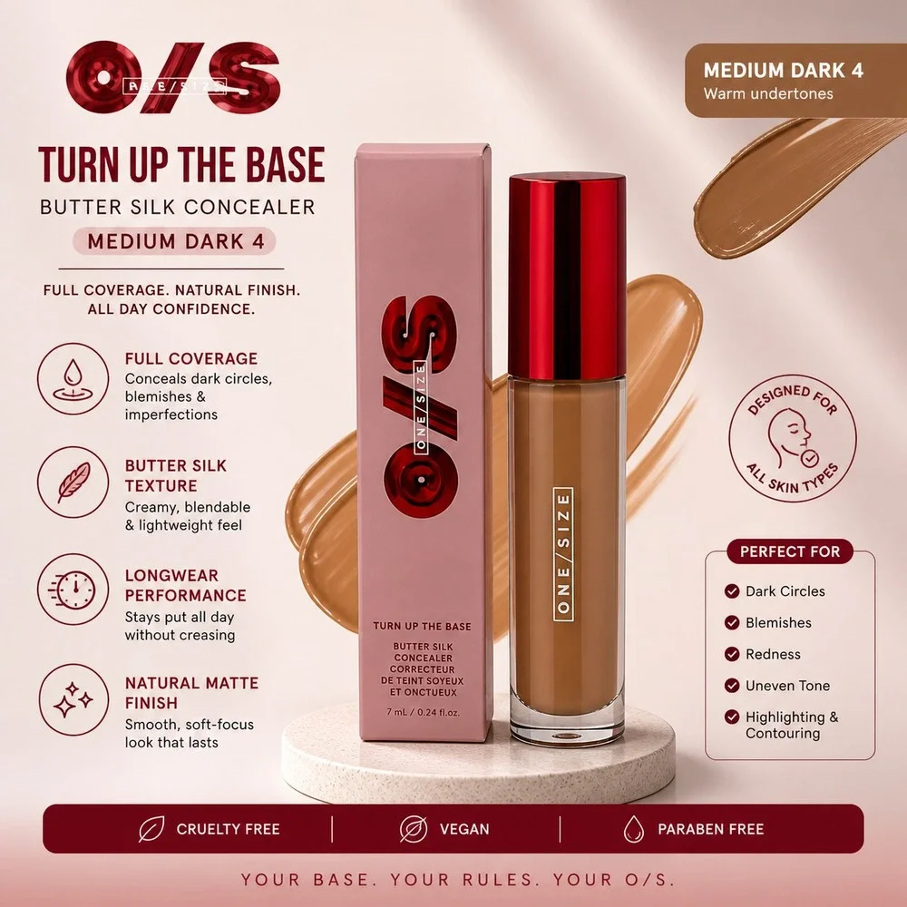 ONE/SIZE Turn Up The Base Butter Silk Concealer Medium Dark 4 0.24 oz Makeup